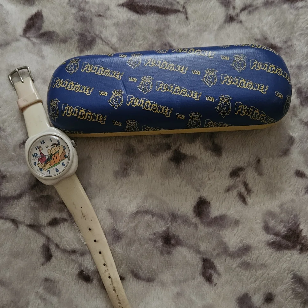 Vintage The Flintstones case and watch